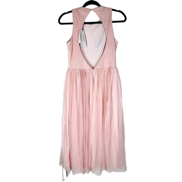 Frock & Frill ModCloth Pink Embellished Embroidered Floral Tulle Maxi Dress 6 - Picture 2 of 7